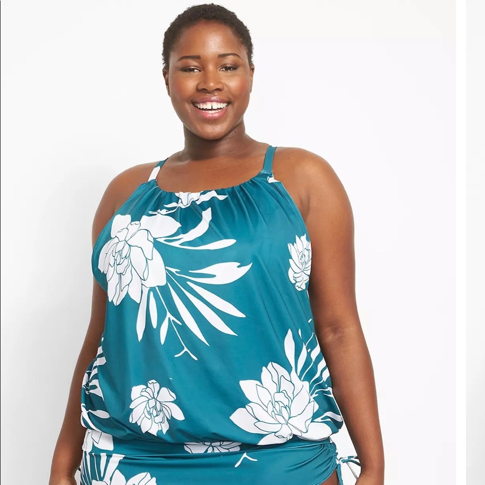 Lane Bryant No-wife blouson Tankini top, size 20, NWT
